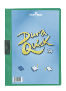 Папка с боковым зажимом Duraquick, до 20 стр., А4, зеленая